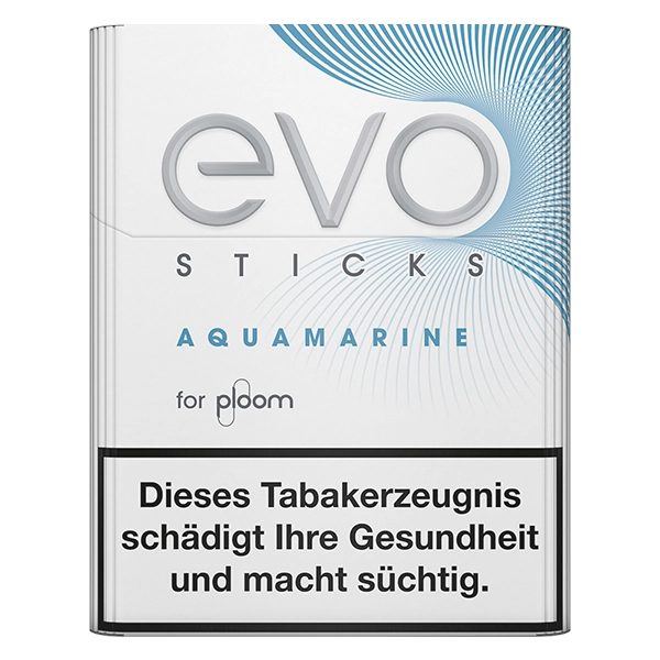 Die Evo Tobacco Sticks Aquamarine vor einem weissen Hintergrund