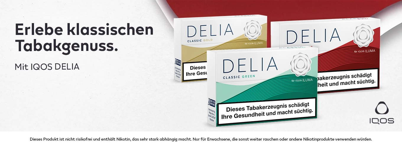 Neu: DELIA Tabaksticks für IQOS ILUMA | 20 Sticks ab 7