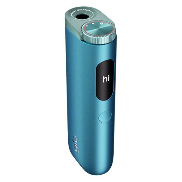 Das Glo Hyper Pro Jade Teal Device top plus gratis Sticks im Neukundenregistrierungsangebot aus weissem Hintergrund